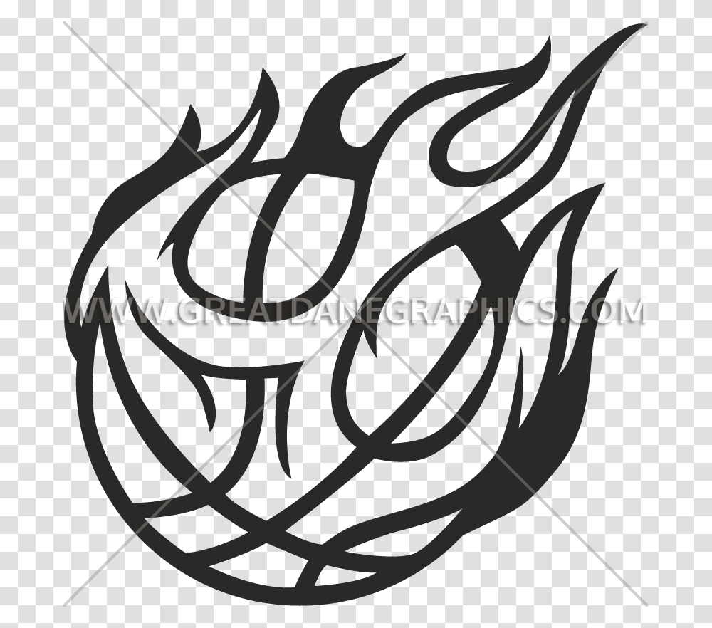 Drawing Sport Flame Basketball On Fire Clipart, Calligraphy, Handwriting, Alphabet Transparent Png