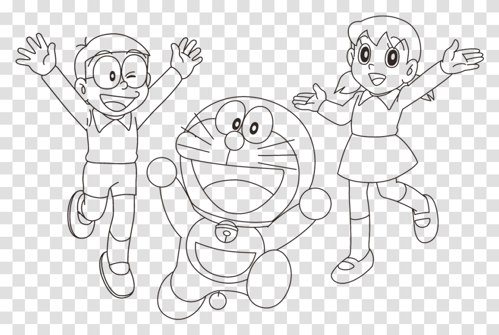 Drawing Teaching Doraemon Nobita Clipart Nobita And Shizuka Drawing, Stencil, Doodle, Pirate Transparent Png