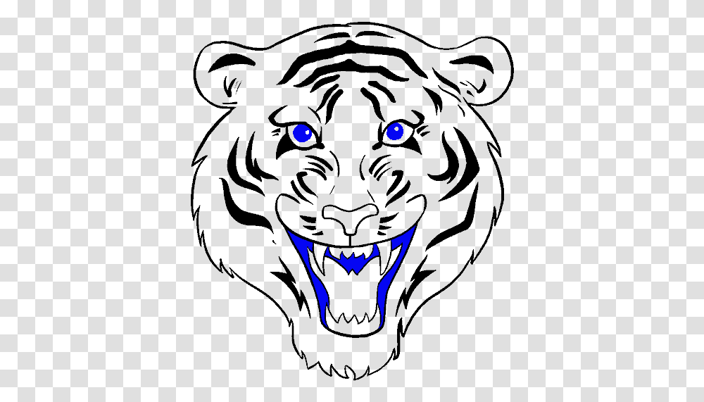 Drawing Tigers Open Mouth Tiger Drawing Face, Light, Silhouette, Batman Logo Transparent Png
