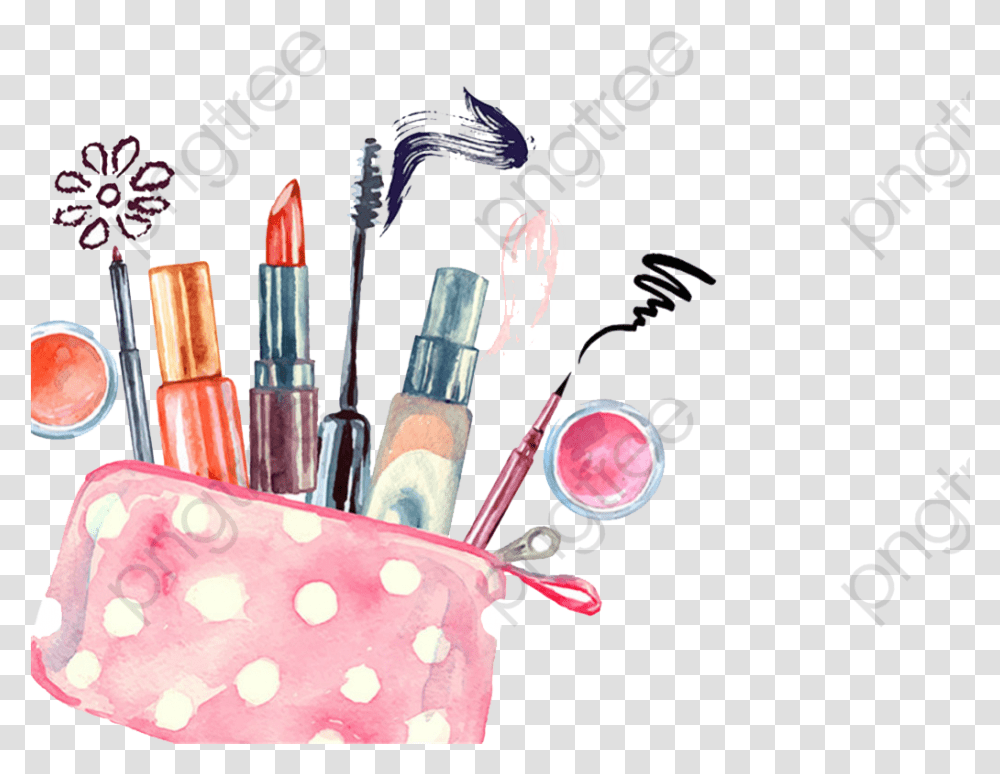Drawing Watercolor Makeups Makeup, Cosmetics, Lipstick Transparent Png