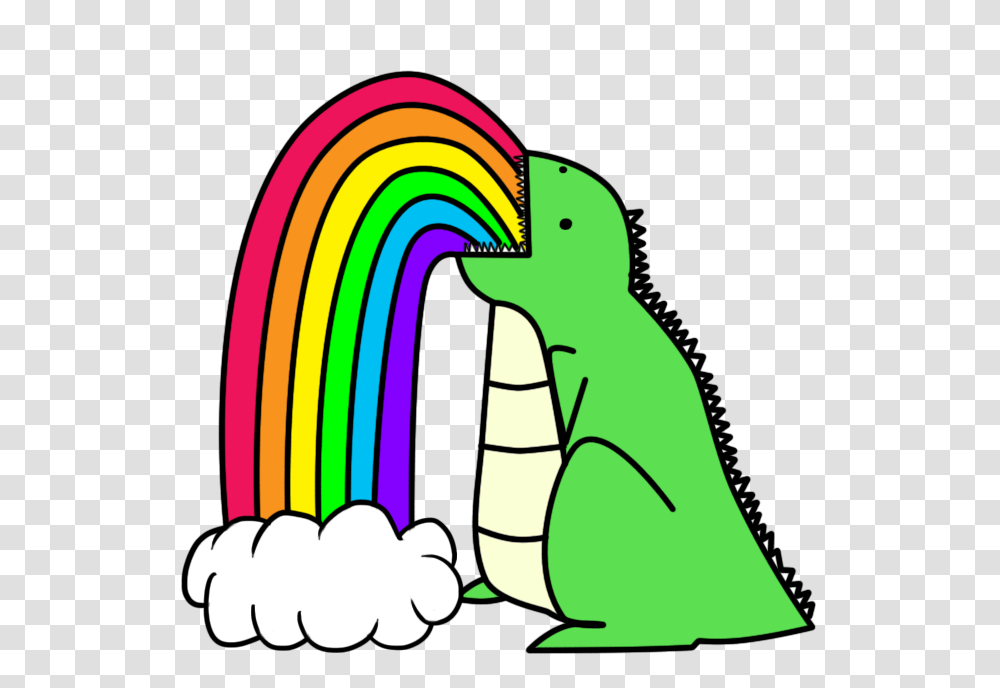 Drawings Of Rainbows Dinosaur Puking Rainbows, Animal, Reptile Transparent Png