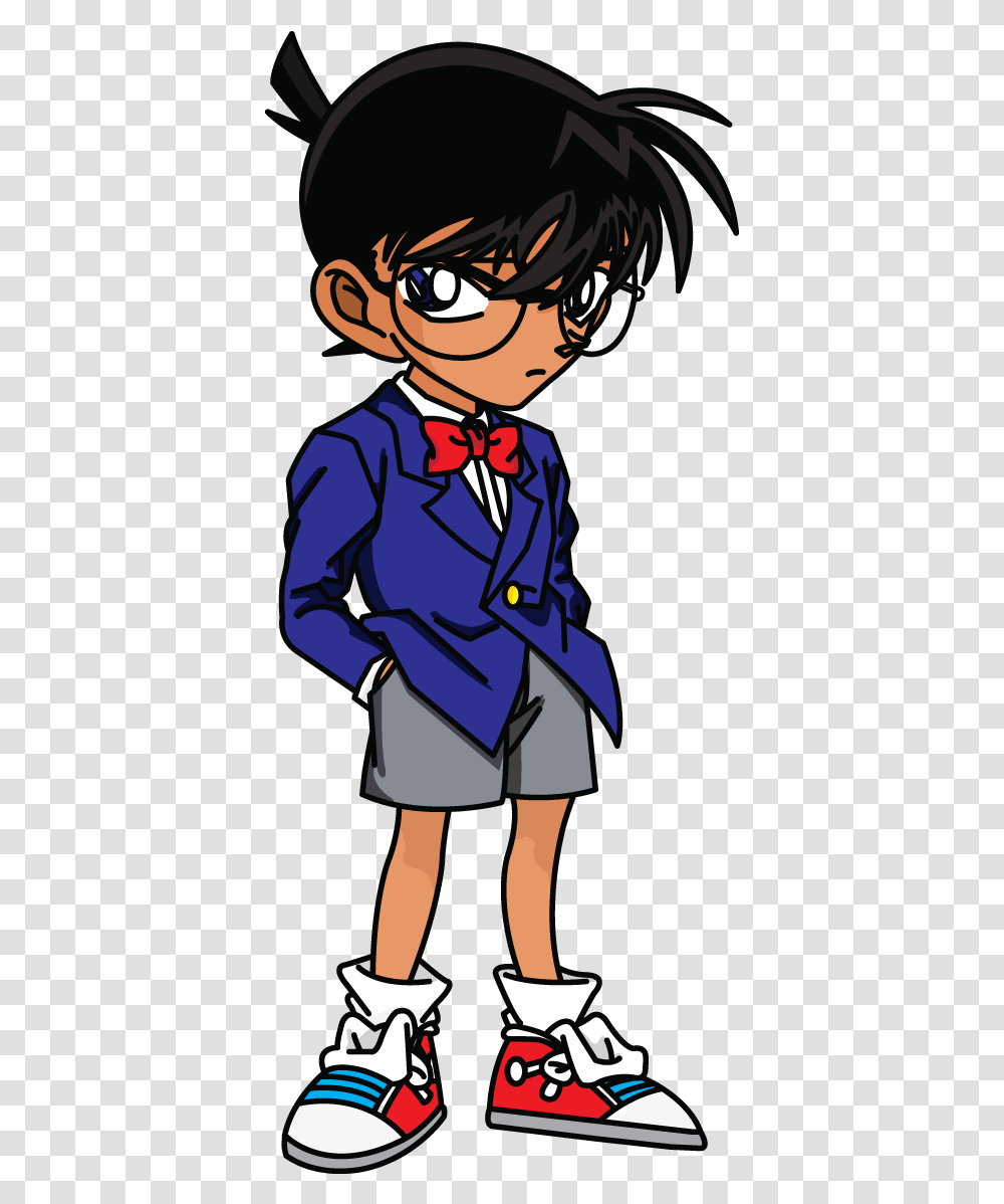 Drawissimo Kids How To Draw Detective Conan Whole Body, Apparel, Person, Shoe Transparent Png