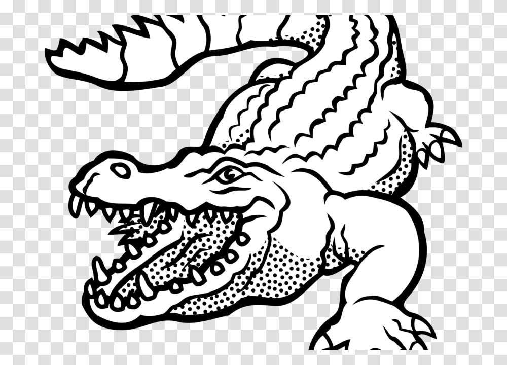 Drawn Alligator Clipart Black, Dragon Transparent Png