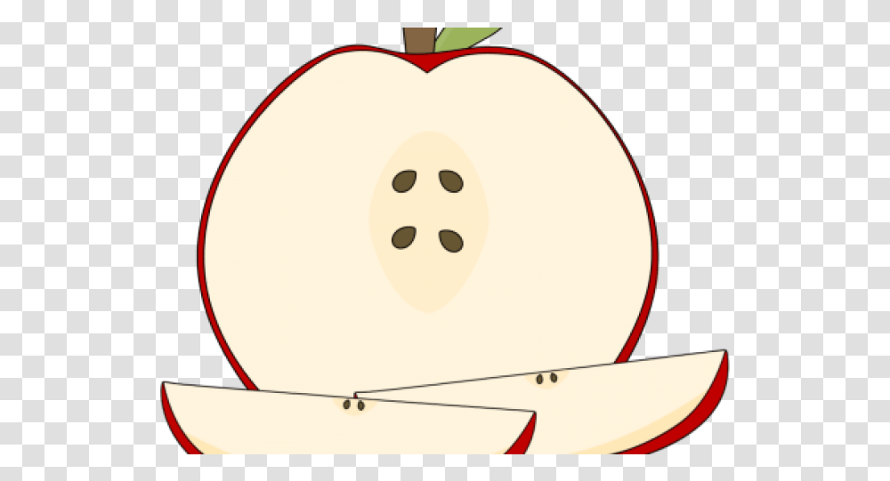 Drawn Apple Slice Happy, Plant, Label, Text, Food Transparent Png