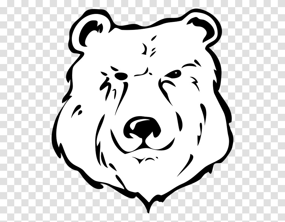 Drawn Bear Traceable, Stencil Transparent Png