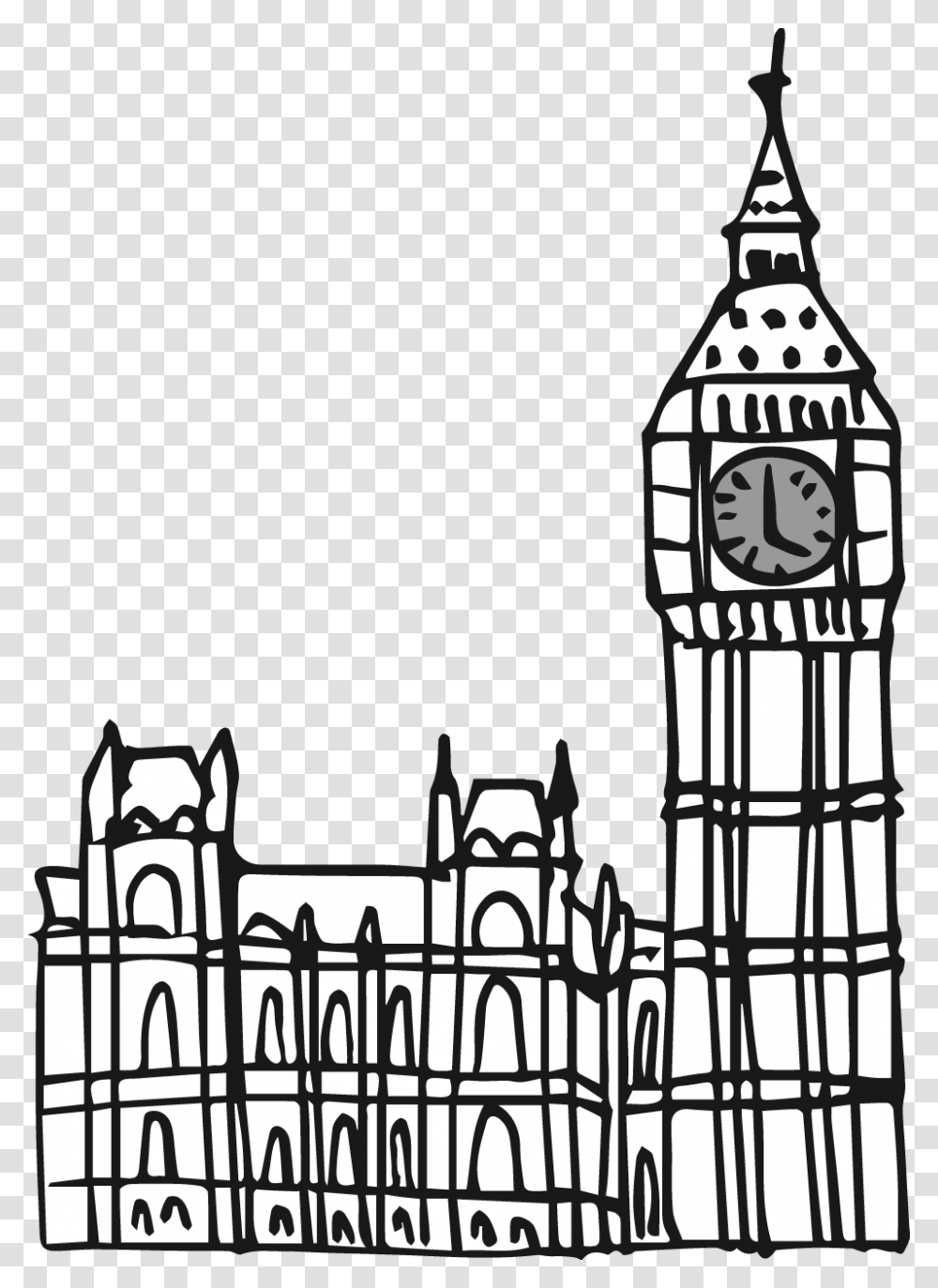 Drawn Big Ben England Big Ben England Drawing, Tower, Architecture, Building, Clock Tower Transparent Png