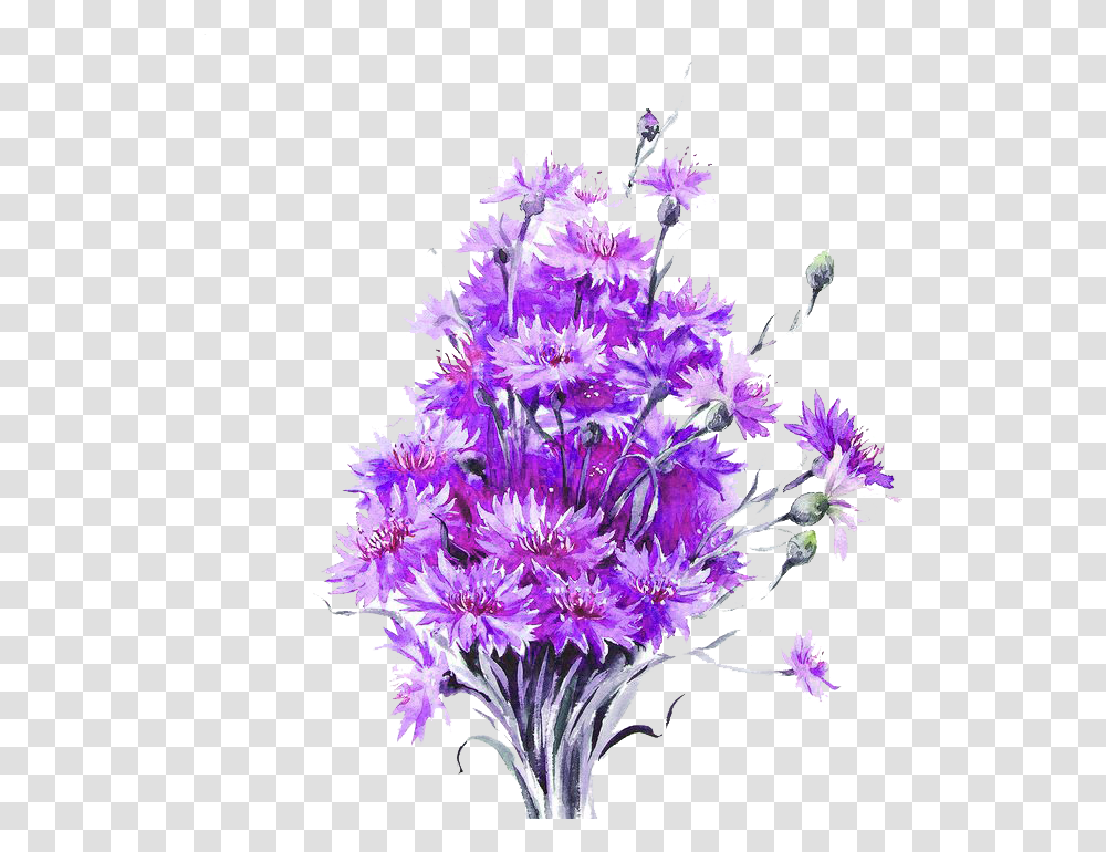 Drawn Bouquet Lavender Plant, Flower, Purple, Dress, Pattern Transparent Png