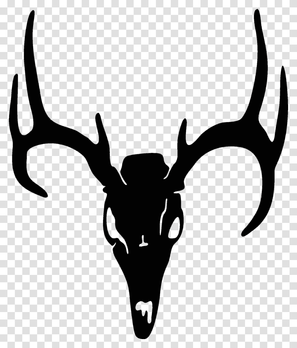 Drawn Buck Whitetail Deer Deer Skull, Silhouette, Stencil, Light Transparent Png