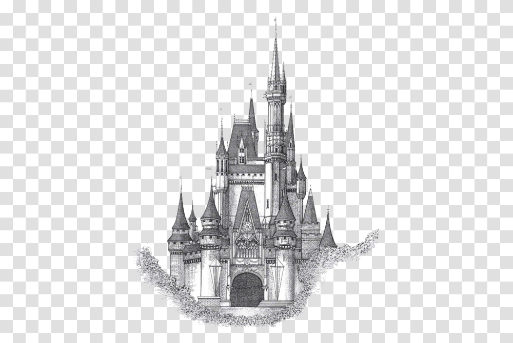 Drawn Building Tumblr Disney World Cinderella Castle, Spire, Tower, Architecture, Cathedral Transparent Png