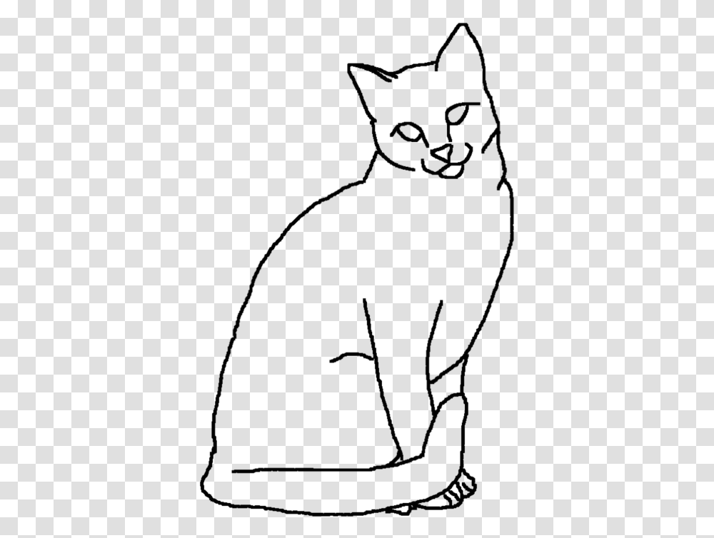 Drawn Cat Outline Drawing Cat Drawing Outline Sitting, Gray, World Of Warcraft Transparent Png
