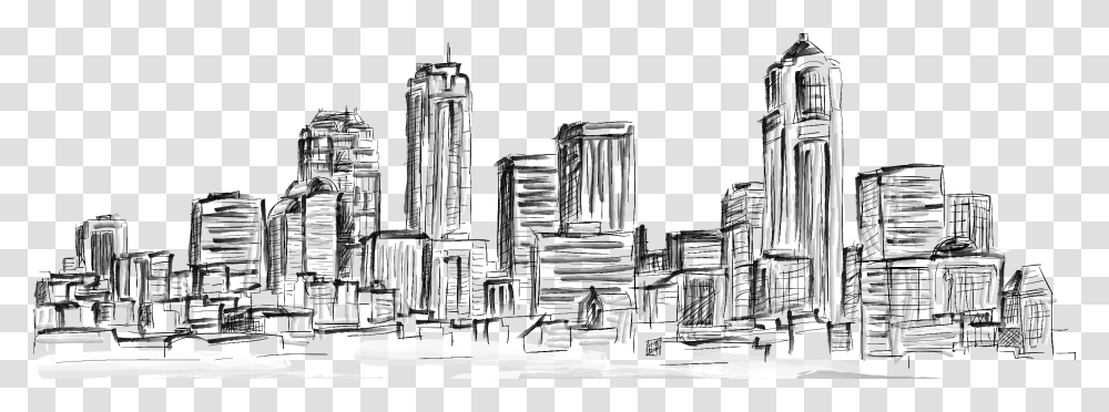 Drawn City Beginner City Sketch Background, Furniture, Building, Room, Indoors Transparent Png
