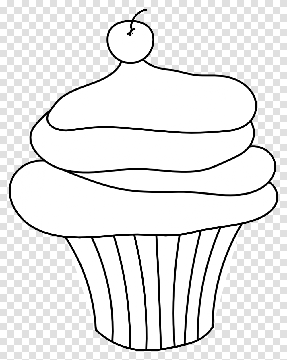 Drawn Cupcake Clip Art Line, Cream, Dessert, Food, Creme Transparent Png