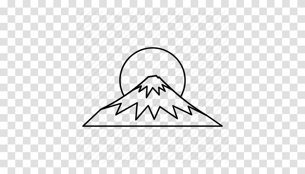 Drawn Fuji Greeting Line Mountain Outline Sacred Icon, Antenna, Electrical Device, Triangle, Silhouette Transparent Png