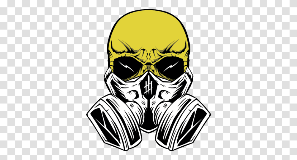 Drawn Gas Mask Toxic Skull With Gas Mask Logo, Helmet, Apparel, Person Transparent Png