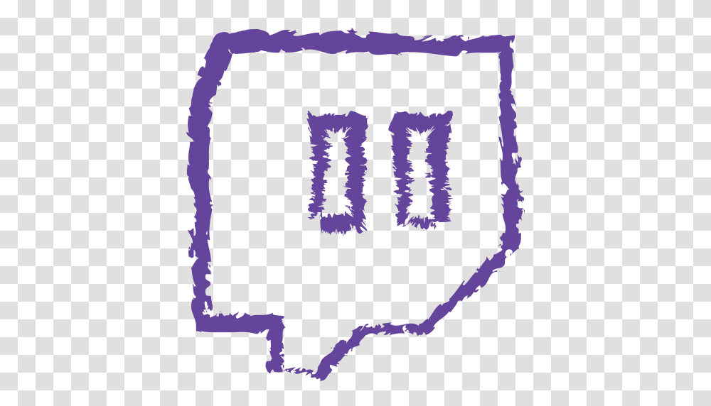 Drawn Grunge Line Media Social Twitch Icon, Number, Alphabet Transparent Png