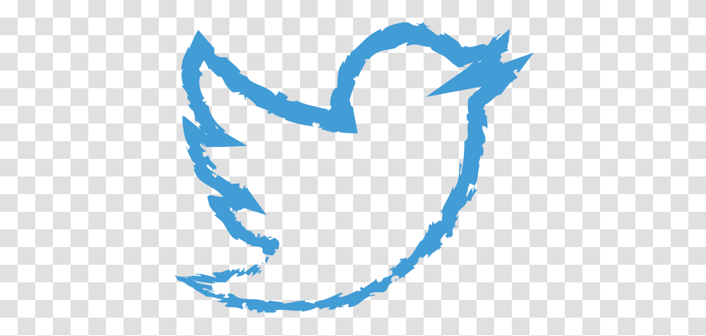 Drawn Grunge Line Media Social Twitter Icon, Bird, Animal, Waterfowl Transparent Png