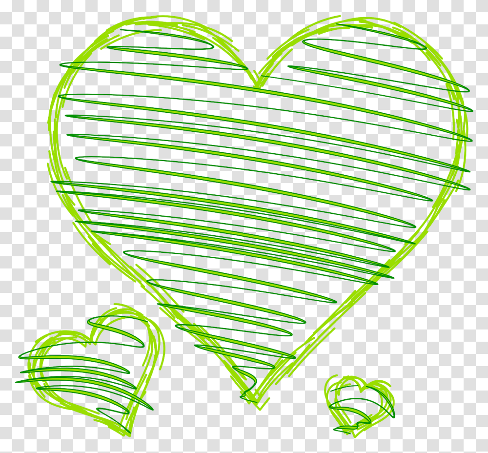 Drawn Heart Heart Green Balloons, Pattern, Rug, Neon, Light Transparent Png