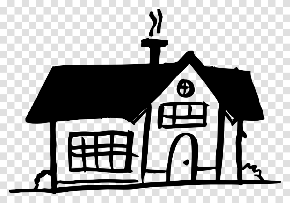 Drawn House Cartoon Flower, Housing, Building, Cabin, Cottage Transparent Png