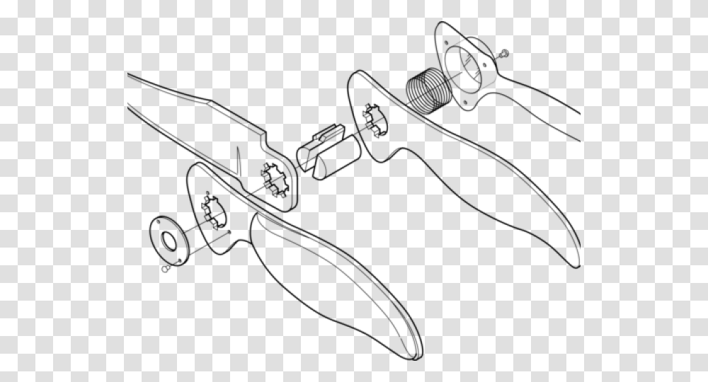 Drawn Knife Hand Clipart Simple Exploded View Drawing, Gray, World Of Warcraft Transparent Png