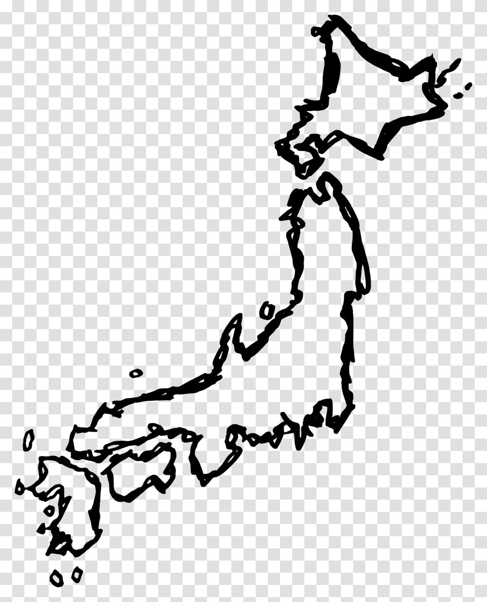 Drawn Map Of Japan Icons, Gray, World Of Warcraft Transparent Png