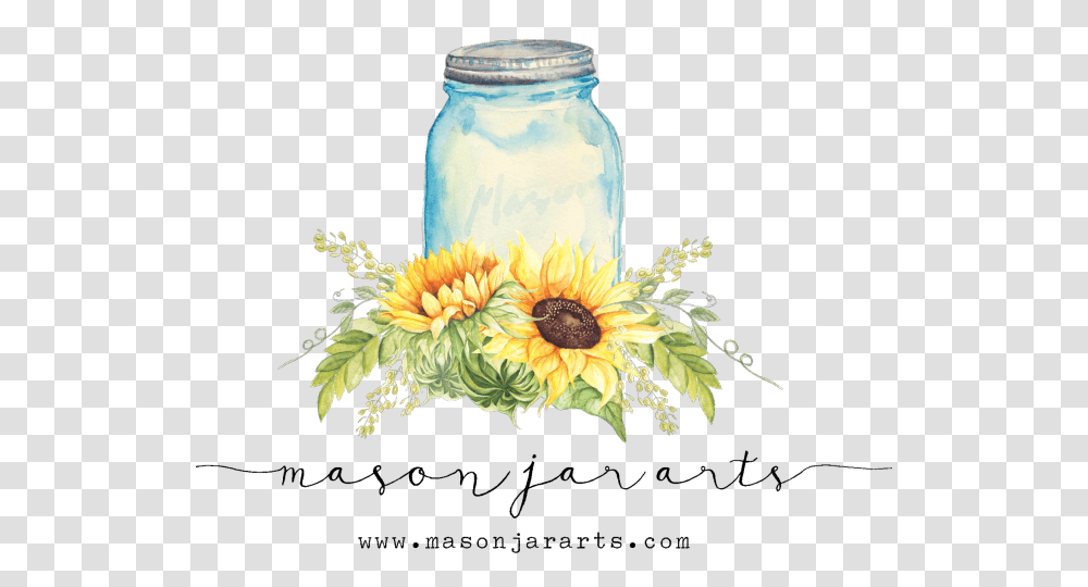 Drawn Mason Jar Sunflower Sunflower Mason Jar Clip Art, Honey Bee, Insect, Invertebrate, Animal Transparent Png