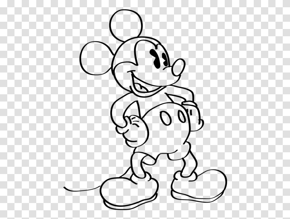 Drawn Mickey Mouse Old Fashioned Mickey Mouse Line Art, Gray, World Of Warcraft Transparent Png