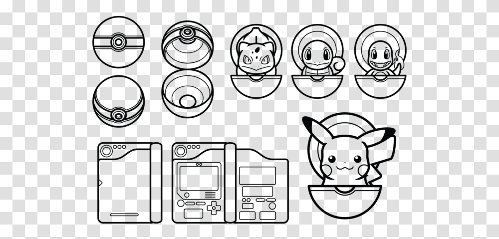 Drawn Pokeball Vector Pokemon Vector Black And White, Indoors, Cooktop, Room Transparent Png