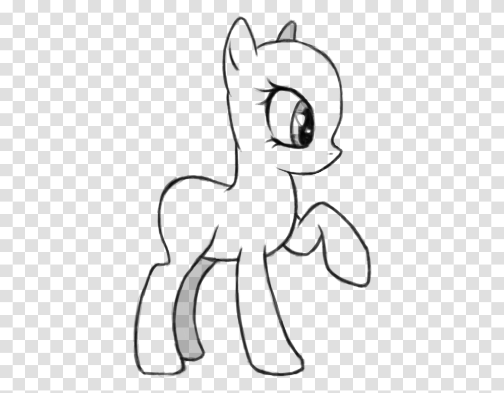 Drawn Ponytail Outline My Little Pony Oc Coloring Pages, Gray, World Of Warcraft Transparent Png