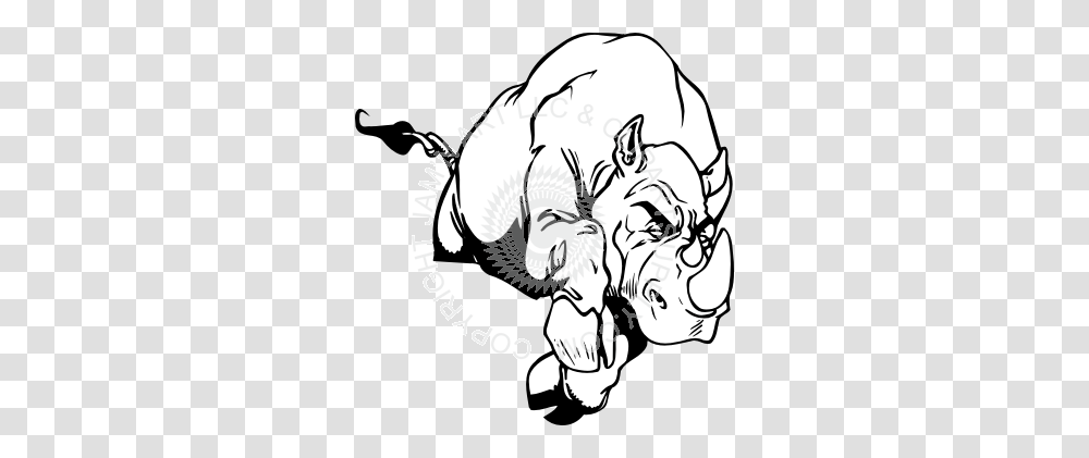 Drawn Rhino Clipart Black, Person, Mammal, Animal, Bulldog Transparent Png