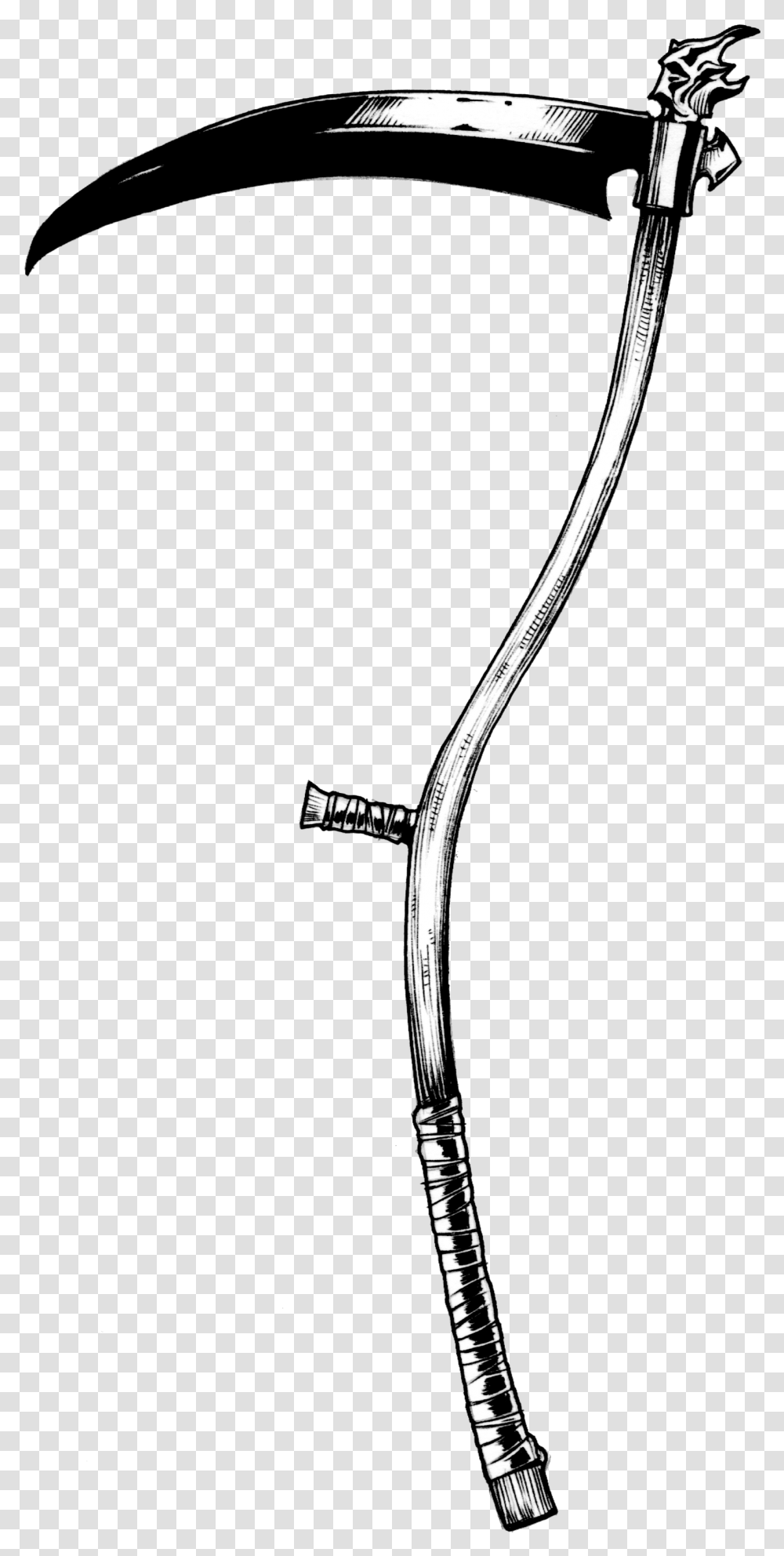Drawn Scythe Crazy Reaper Sickle, Sword, Blade, Weapon, Weaponry Transparent Png