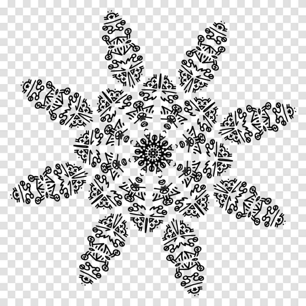 Drawn Snowflake Tumblr Black And White, Nature, Outdoors, Astronomy, Outer Space Transparent Png
