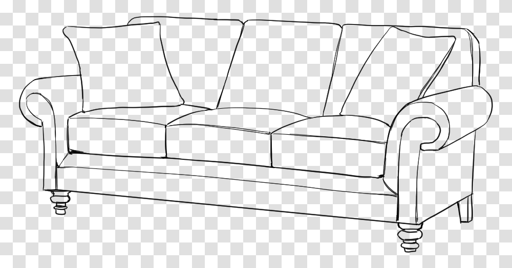 Drawn Sofa Side View Studio Couch, Gray, World Of Warcraft Transparent Png