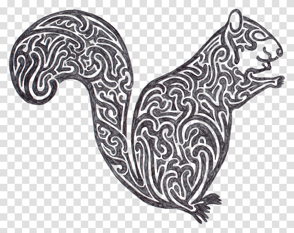 Drawn Squirrel Totem Pole Illustration, Pattern, Paisley, Cross Transparent Png