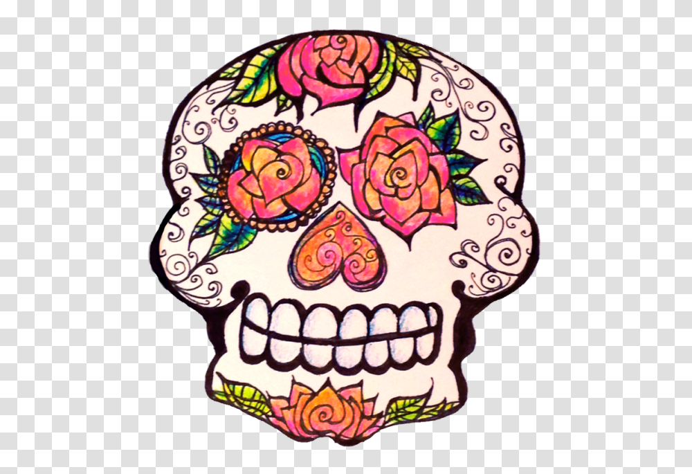 Drawn Sugar Skull, Doodle, Drawing Transparent Png