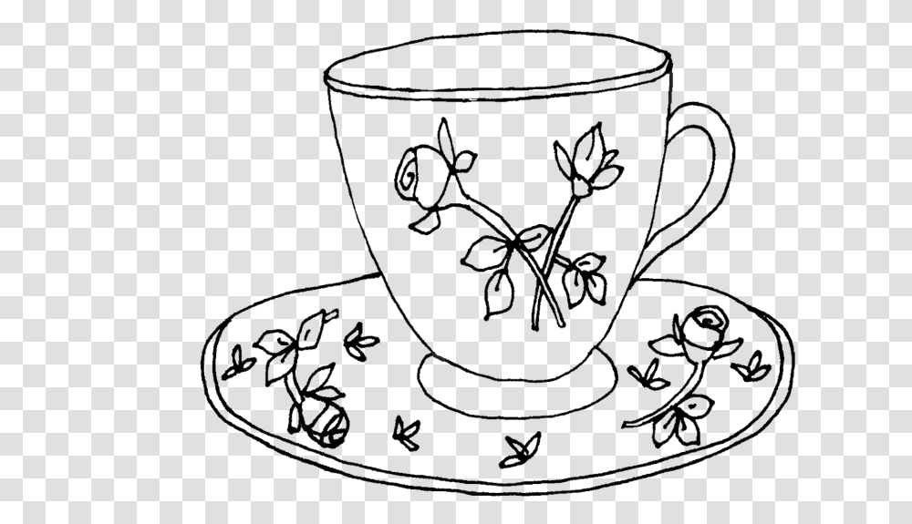 Drawn Tea Cup Tea Mug Teacup, Glass, Goblet, Pottery, Porcelain Transparent Png
