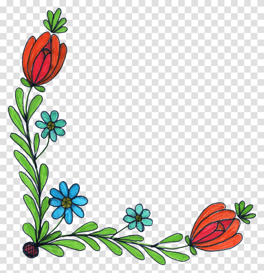 Drawn Wildflower Floral, Floral Design, Pattern Transparent Png