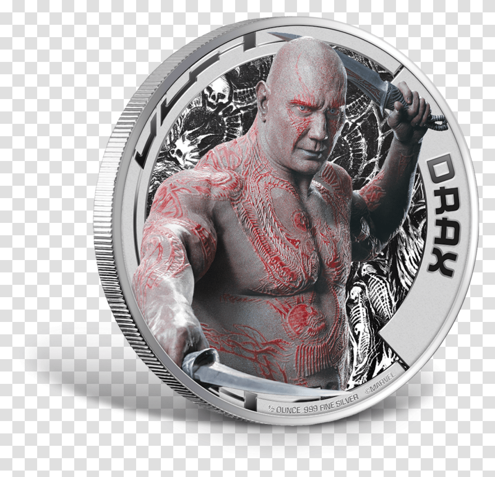 Drax Coin, Person, Human, Money, Emblem Transparent Png