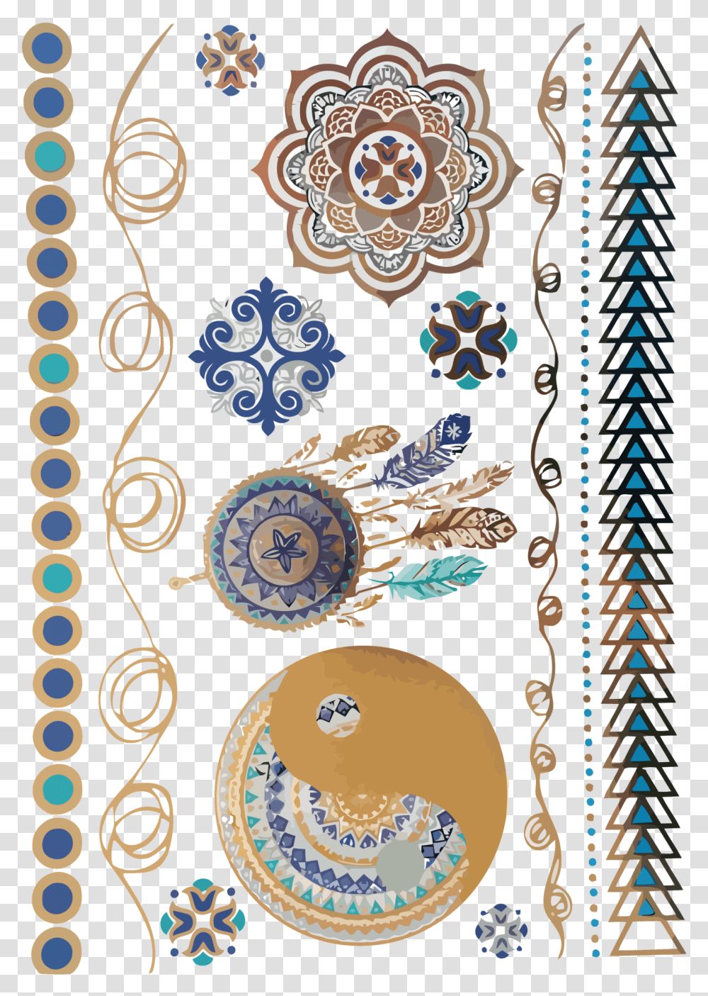 Dreamcatcher Henna Tattoo Design Circle, Porcelain, Pottery, Pattern Transparent Png