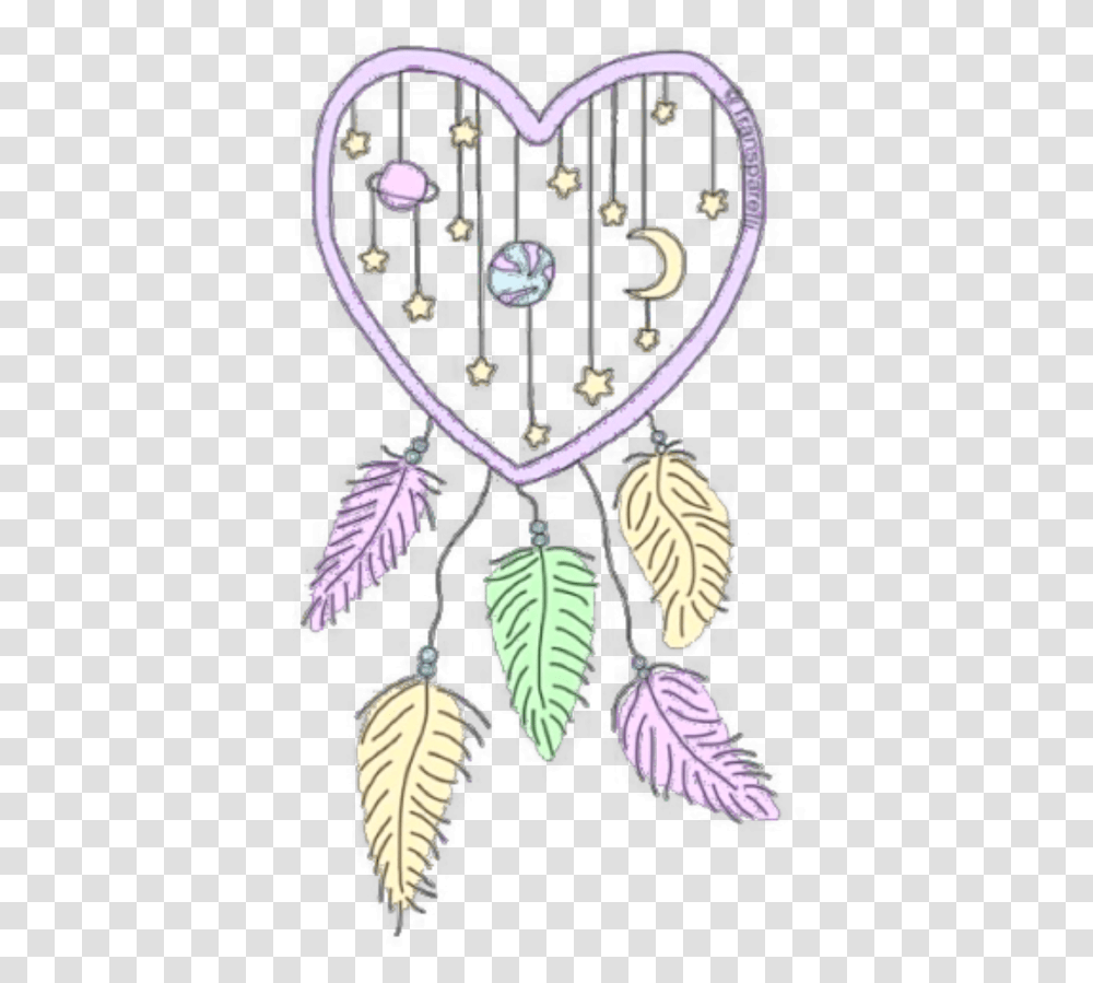 Dreamcatcher Space Pastels Cute Love Heart Things To Draw, Jewelry, Accessories, Accessory, Chandelier Transparent Png