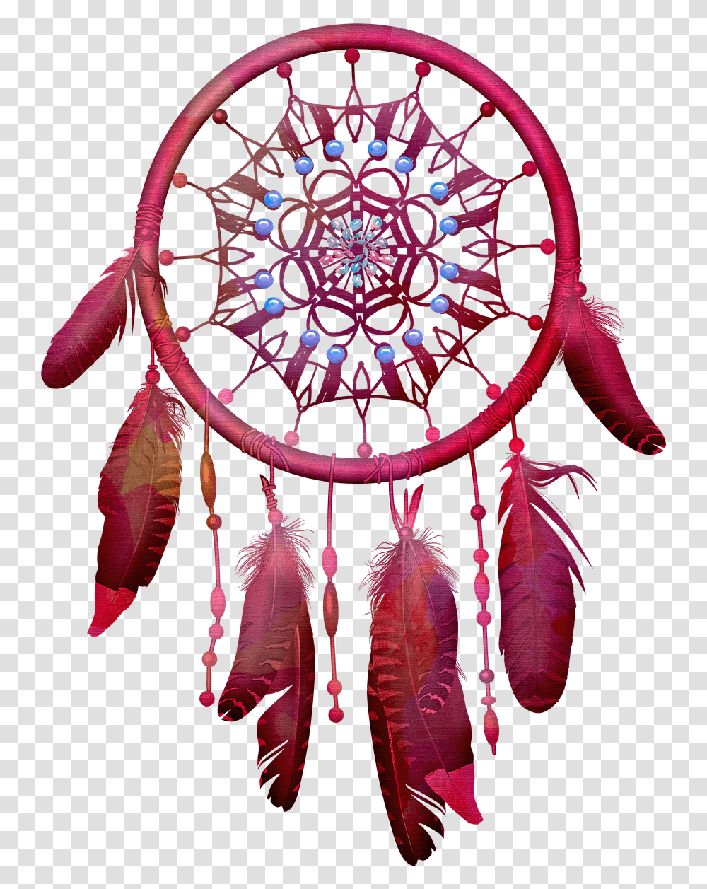 Dreamcatcher Watercolor Feathers, Ornament, Pattern, Fractal Transparent Png