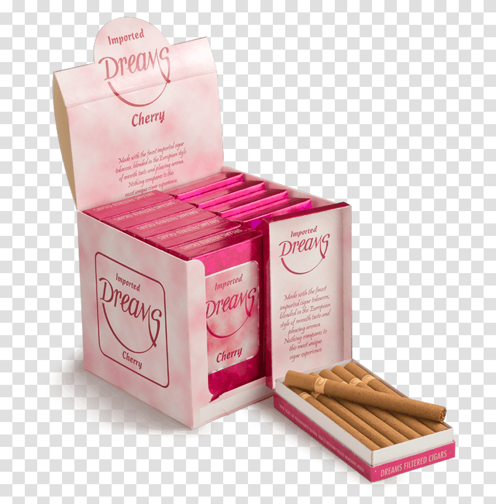 Dreams Filtered Cherry Cigars Chocolate Bar, Box, Incense, Cardboard, Carton Transparent Png