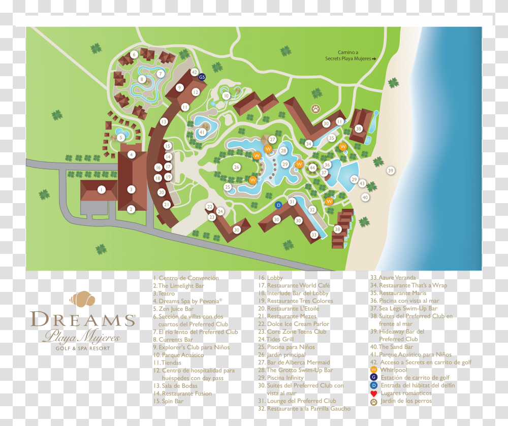 Dreams Playa Mujeres Map, Flyer, Poster, Paper, Advertisement Transparent Png