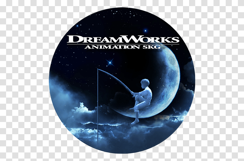 Dreamworks Animation Skg Blue Moon Dreamworks Animation Logo, Disk, Dvd, Person, Human Transparent Png