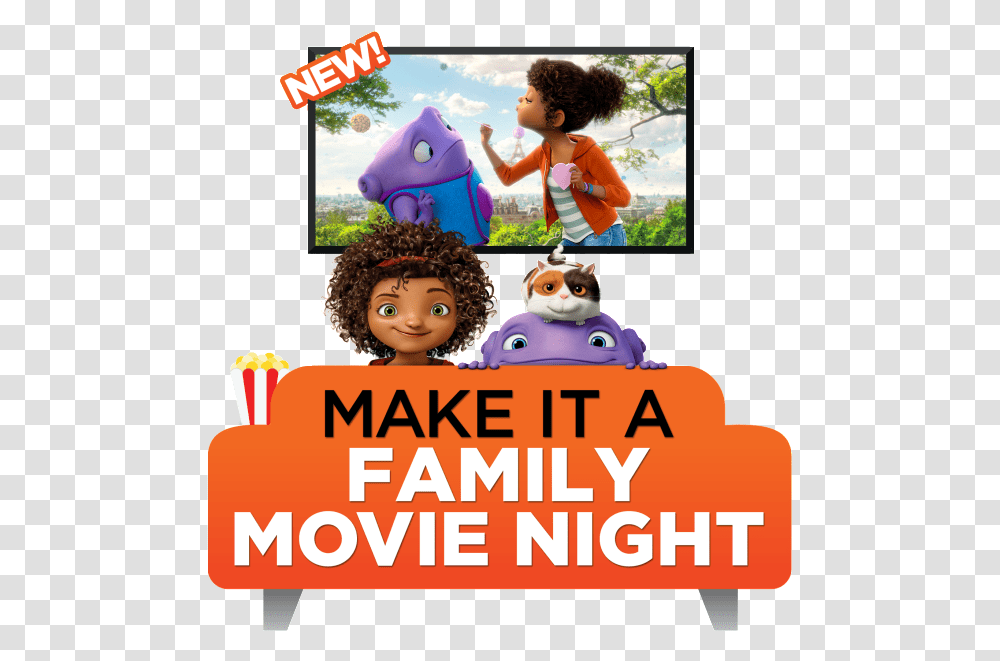 Dreamworks Home Movie Media, Advertisement, Poster, Doll, Person Transparent Png