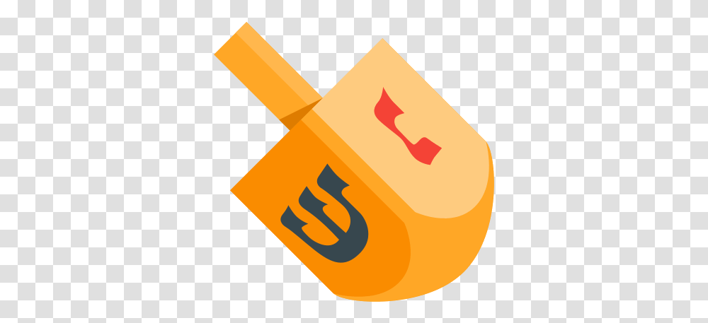 Dreidel Hanukkah Em Orange Yellow For Illustration, Hand, Text, Symbol, Bomb Transparent Png