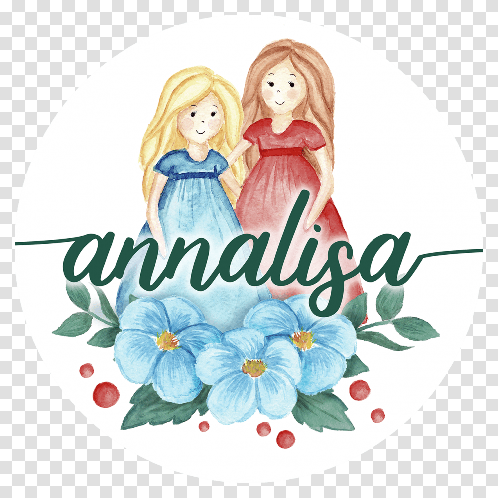 Dress Annalisa Flower, Figurine, Text, Painting, Art Transparent Png