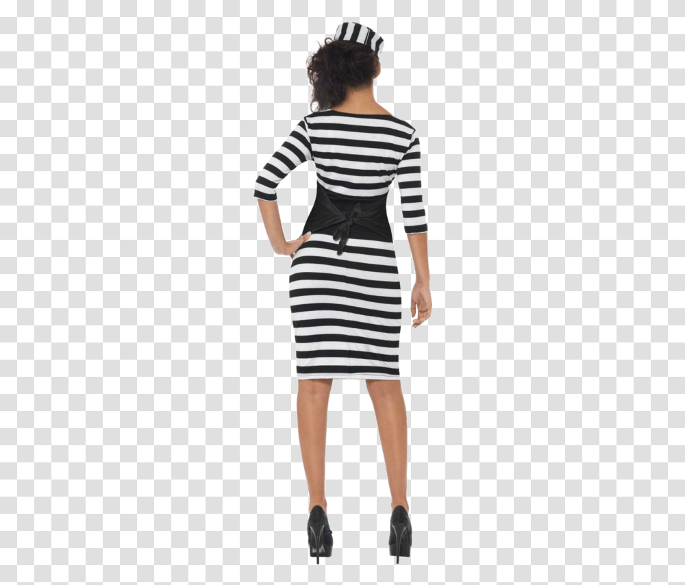 Dress Classy Convict Costume Adult Clothing Prisoner Costume, Apparel, Person, Human, Skirt Transparent Png
