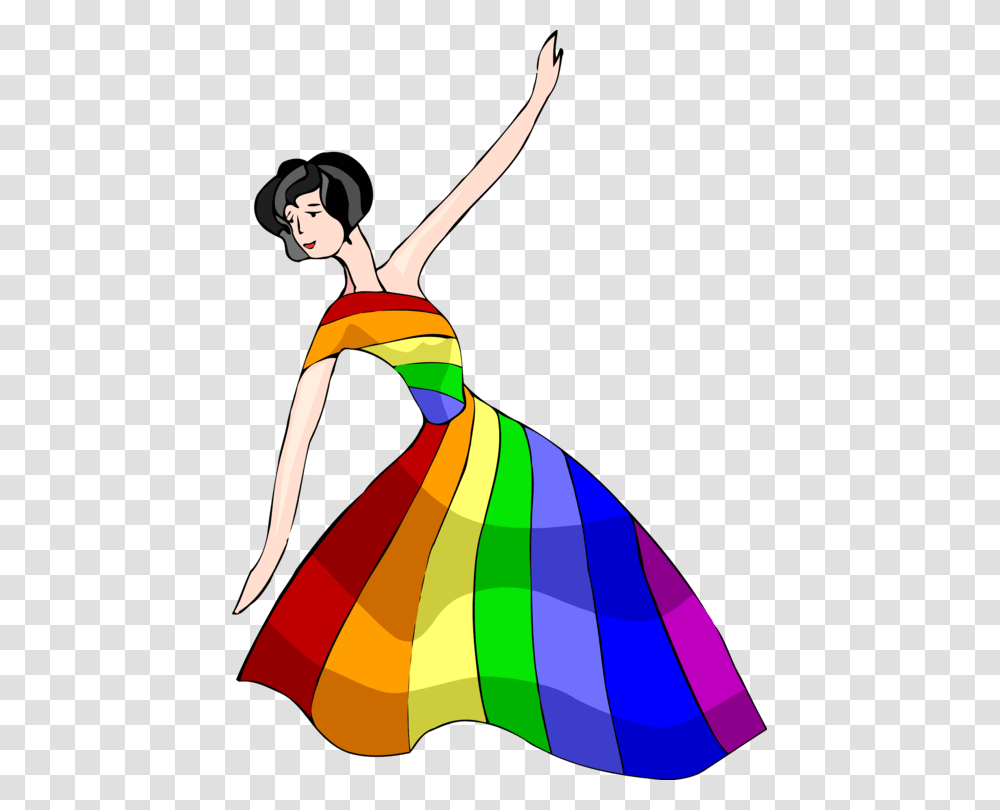 Dress Clothing Rainbow Woman, Person, Human, Dance, Dance Pose Transparent Png