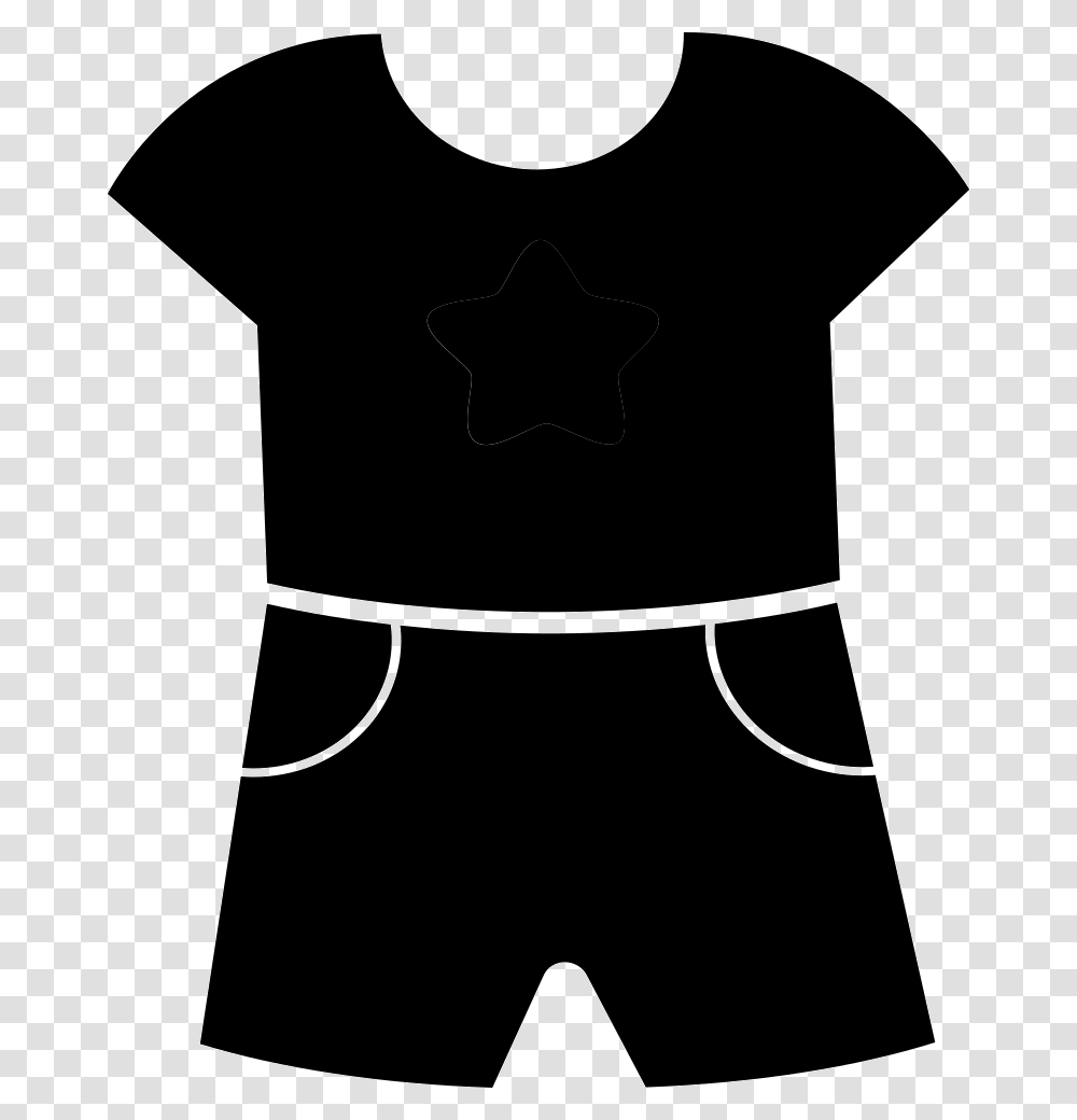 Dress Icon Baby Clothes Black And White Clipart, Apparel, T-Shirt, Stencil Transparent Png