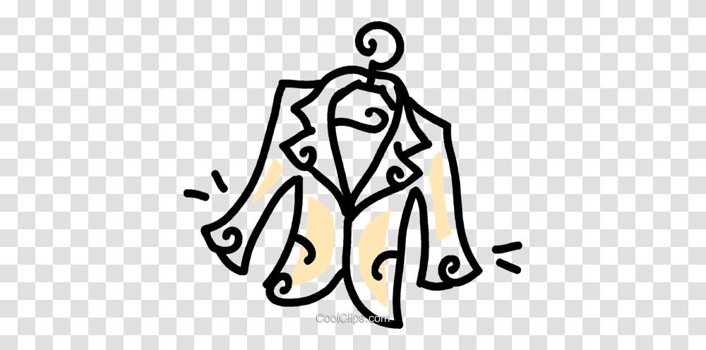 Dress Jacket On A Hanger Royalty Free Vector Clip Art Illustration, Drawing, Doodle, Stencil Transparent Png